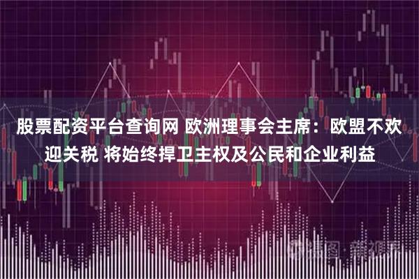 股票配资平台查询网 欧洲理事会主席：欧盟不欢迎关税 将始终捍卫主权及公民和企业利益