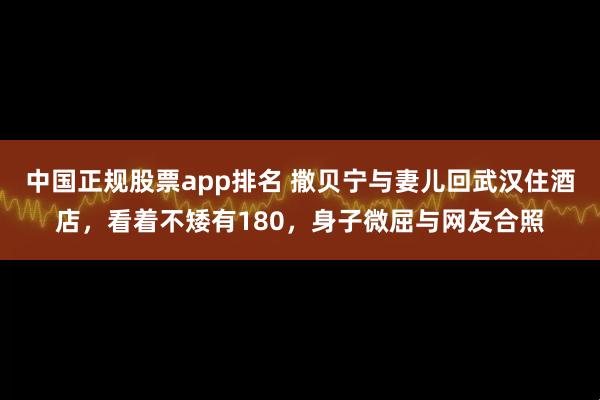 中国正规股票app排名 撒贝宁与妻儿回武汉住酒店,看着不矮有180,身子微屈与网友合照